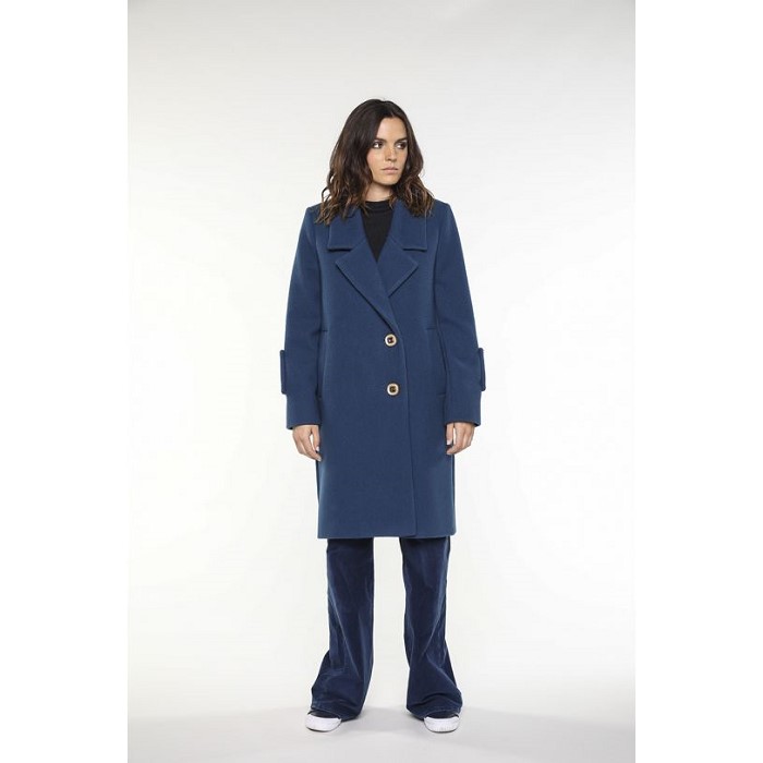프랑스 코트브랜드 LENER [메종르네] Overcoat in mallar blue virgin wool for women 00633