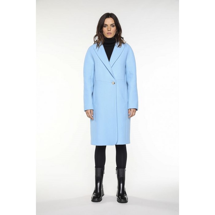 프랑스 코트브랜드 LENER [메종르네] Mid-length Coat in sky blue virgin wool for women 00611