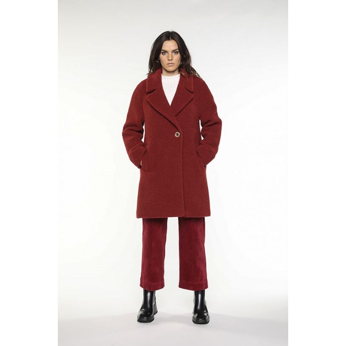 프랑스 코트브랜드 LENER [메종르네] Fig color flared boucle coat in virgin wool 00635